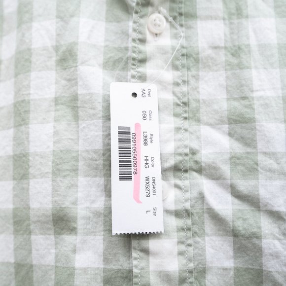 J Crew Checked Plaid Mint Long Sleeves Dress Shirt NWT - Picture 6 of 6